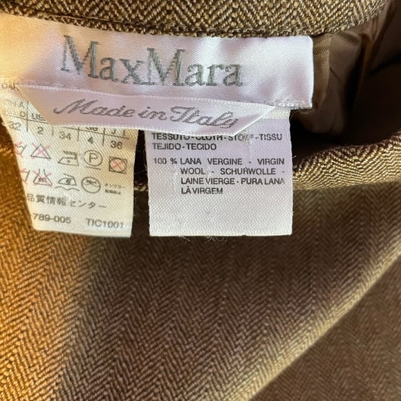 Vintage MaxMara Virgin Wool Pencil Skirt in Brown Size 2 - Picture 9 of 10